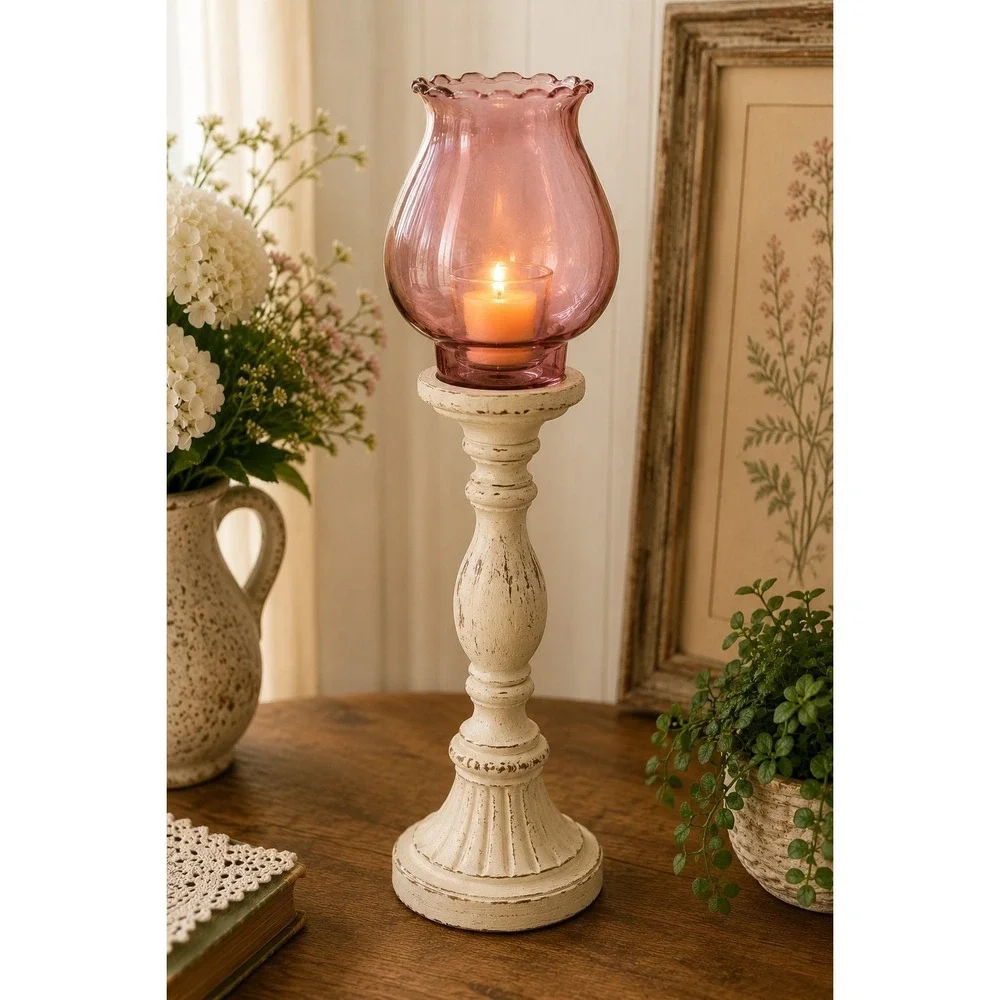 HOMCO Pink Celeste Pegged Ruffled Votive Candle Holder Sconce Home Interiors